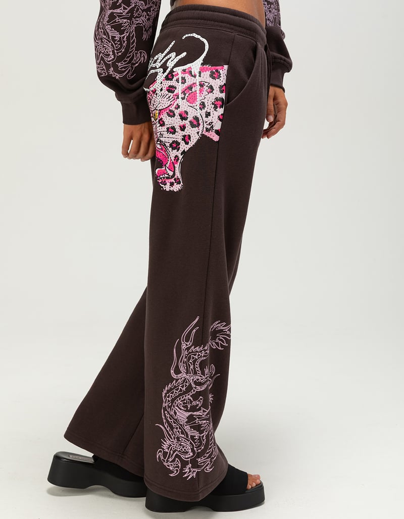 ED HARDY Pink Leopard Womens Sweatpants image number 3