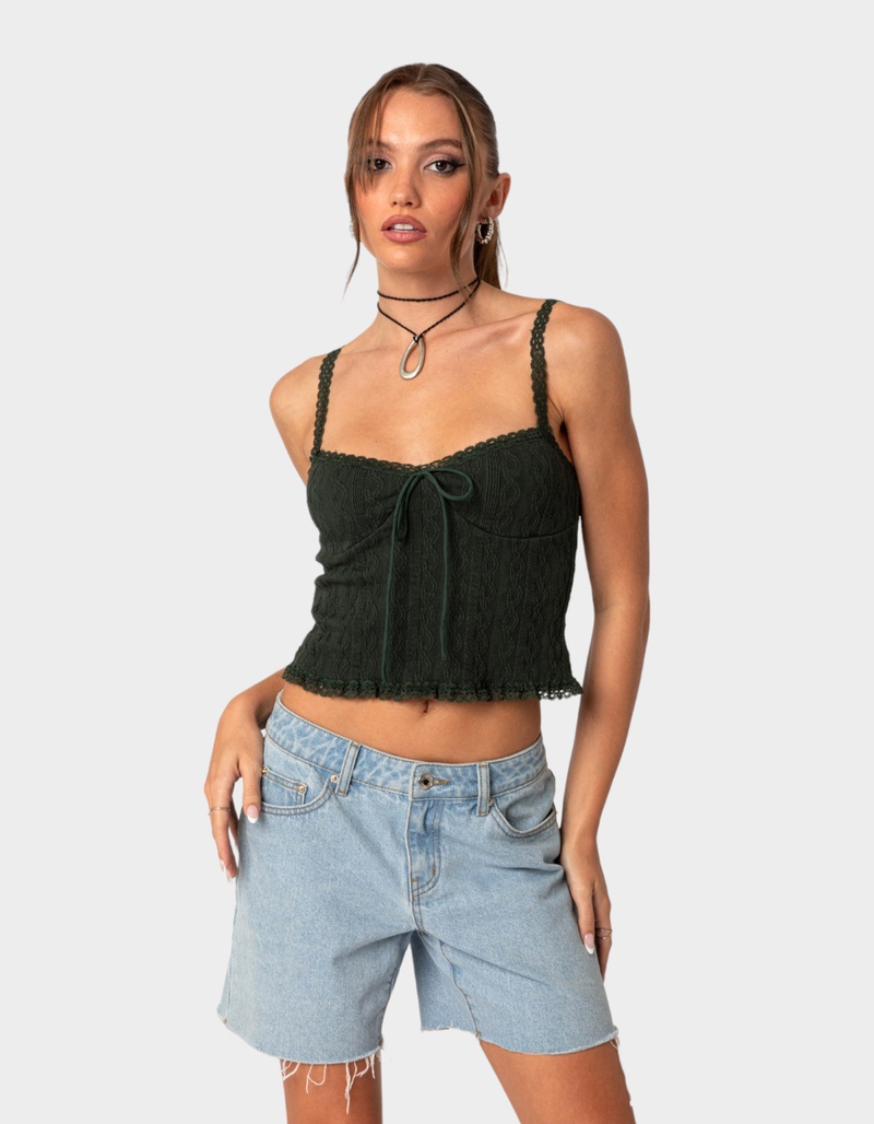 EDIKTED Lacey Knit Tank Top image number 0