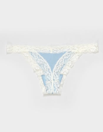 FULL TILT Rib Lace Trim Thong Alternative Image
