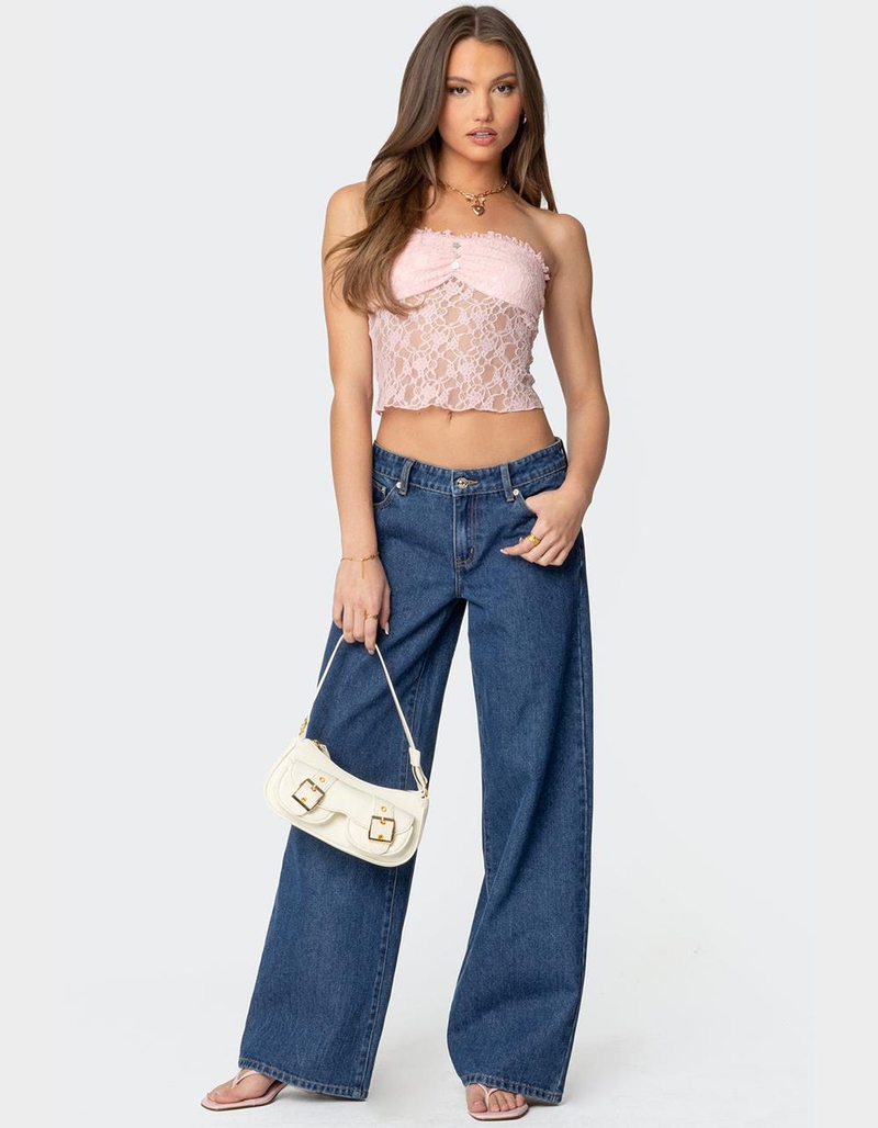 EDIKTED Lacey Pocket Low Rise Jeans image number 3