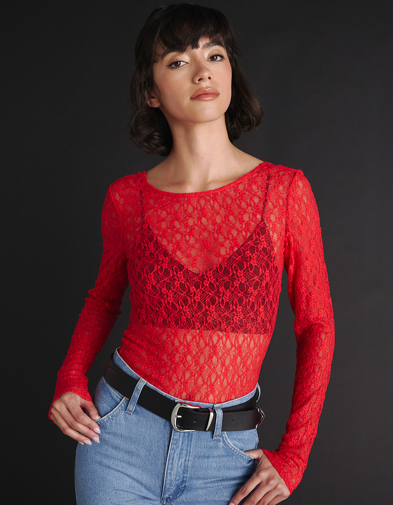 JJXX Leah Womens Long Sleeve Lace Top image number 0