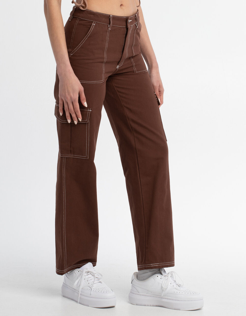 FULL TILT Contrast Stitch Womens Carpenter Pants image number 3