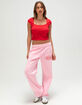 HEART & HIPS Square Neck Cap Sleeve Womens Top image number 2