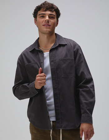 RSQ Mens Oversized Washed Twill Shirt Primary Image