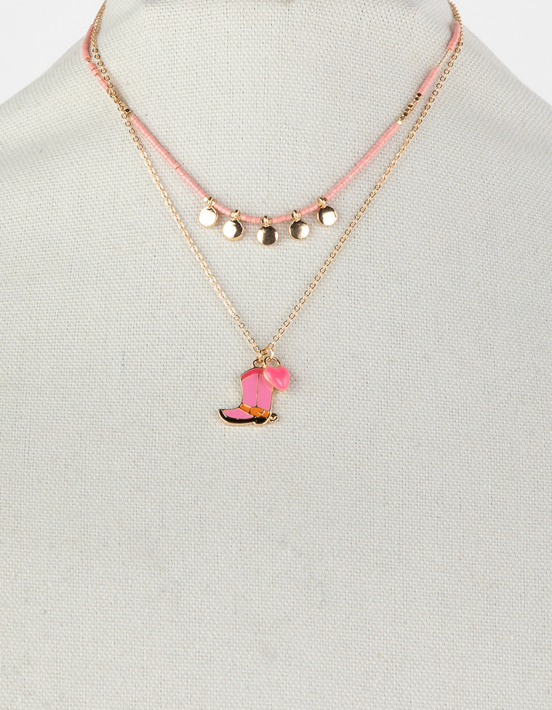 FULL TILT Layered Cowboy Boot Necklace image number 3