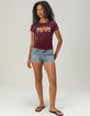 FULL TILT Rhinestone Lily Womens Baby Tee image number 5