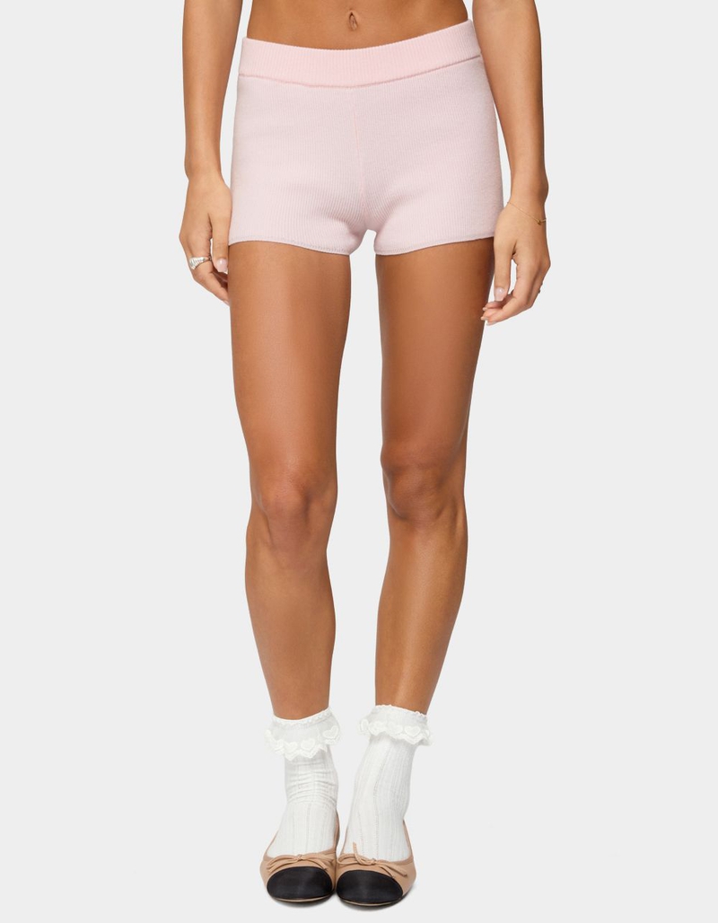 EDIKTED Lorie Ribbed Knit Shorts image number 0