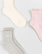 ADIDAS Originals 3 Pack Ruffle Quarter Womens Socks image number 2