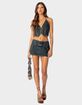 EDIKTED Elara Washed Denim Lace Up Corset image number 2
