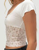 NECTAR CLOTHING Pointelle & Stretch Lace Womens Top image number 5