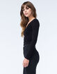 BOZZOLO Womens Long Sleeve Crop Top image number 2