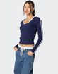 EDIKTED Contrast V-Neck Long Sleeve Tee image number 1