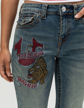 TRUE RELIGION Becca Crystal Tattoo Mid Rise Big T Womens Bootcut Jeans Alternative Image