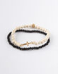 BLUE CROWN 2 Pack Black & Cream Beaded Bracelets image number 1