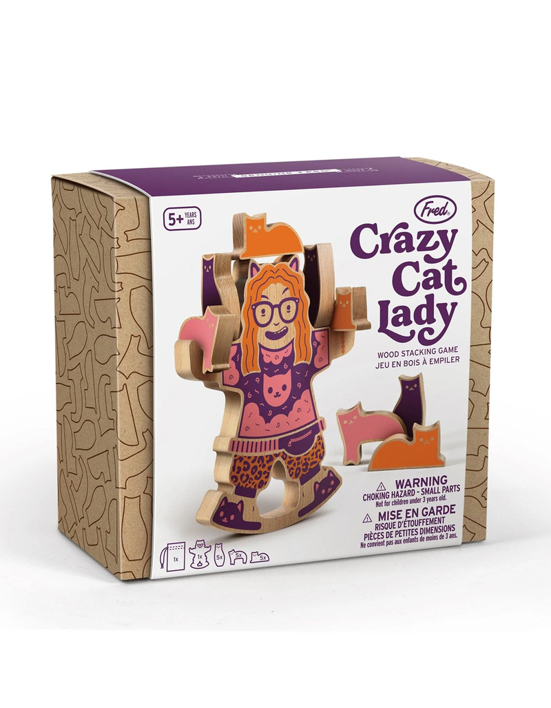 FRED & FRIENDS Crazy Cat Lady Wooden Stacking Game image number 1