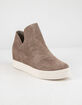 STEVE MADDEN Wrangle Taupe Suede Platform Shoes image number 4