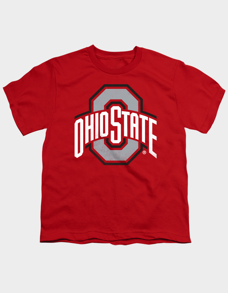 THE OHIO STATE UNIVERSITY Official Distressed Primary Logo Boys Tee image number 0