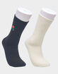 ED HARDY Rose Waffle Mid Calf 2 Pack Womens Slouchy Socks image number 2