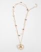 FULL TILT Layered Pearl/Bow Locket Necklace image number 1