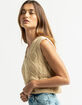 RSQ Slide Slit Womens Tan Cable Vest image number 2