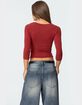 EDIKTED Mary Quarter Sleeve Wide Neck Top image number 5