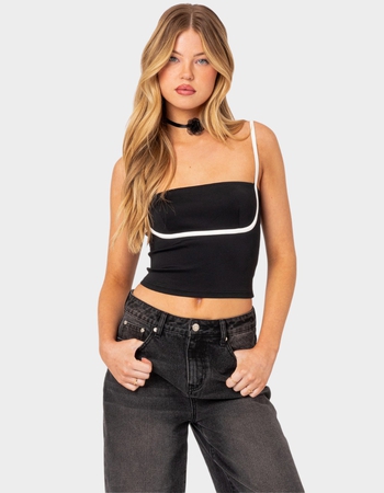 EDIKTED Yang Contrast Strap Tank Top Primary Image