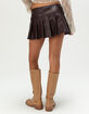 WEST OF MELROSE Faux Leather Womens Pleated Mini Skort image number 4