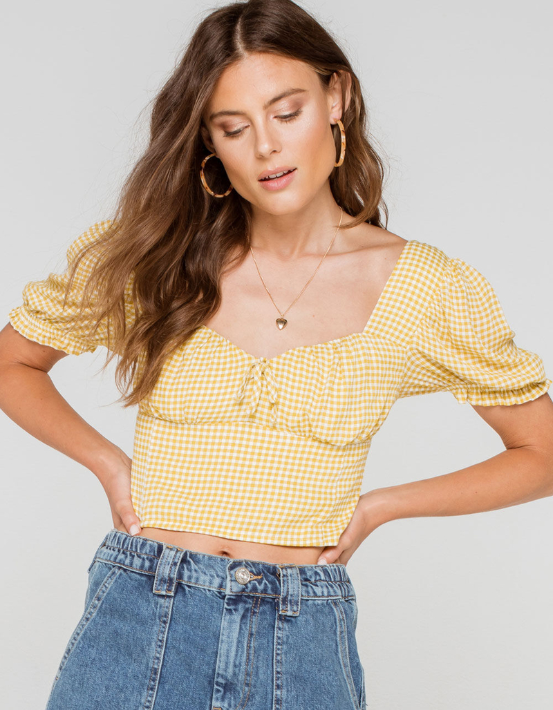 DRESS FORUM Woven Gingham Womens Top image number 0