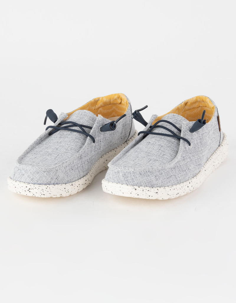HEY DUDE Wendy Chambray White Blue Womens Slip On Shoes image number 0