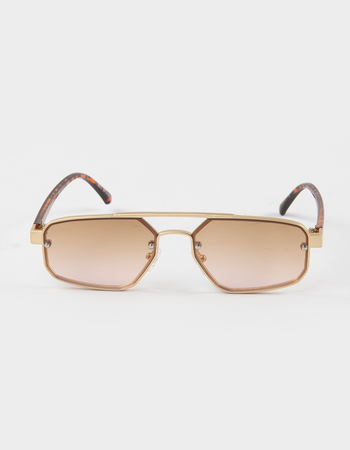 RSQ Metal Aviator Light Lens Sunglasses Alternative Image