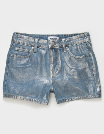 RSQ Girls Metallic Coated Denim Shorts Alternative Image