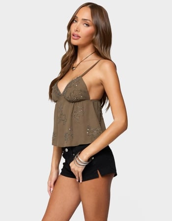 EDIKTED Raia Beaded Babydoll Top Alternative Image