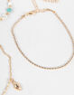 FULL TILT 3 Pack Rhinestone/Beaded/Shell Charm Anklets image number 4