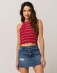 FULL TILT Stripe Red Womens Halter Top image number 1