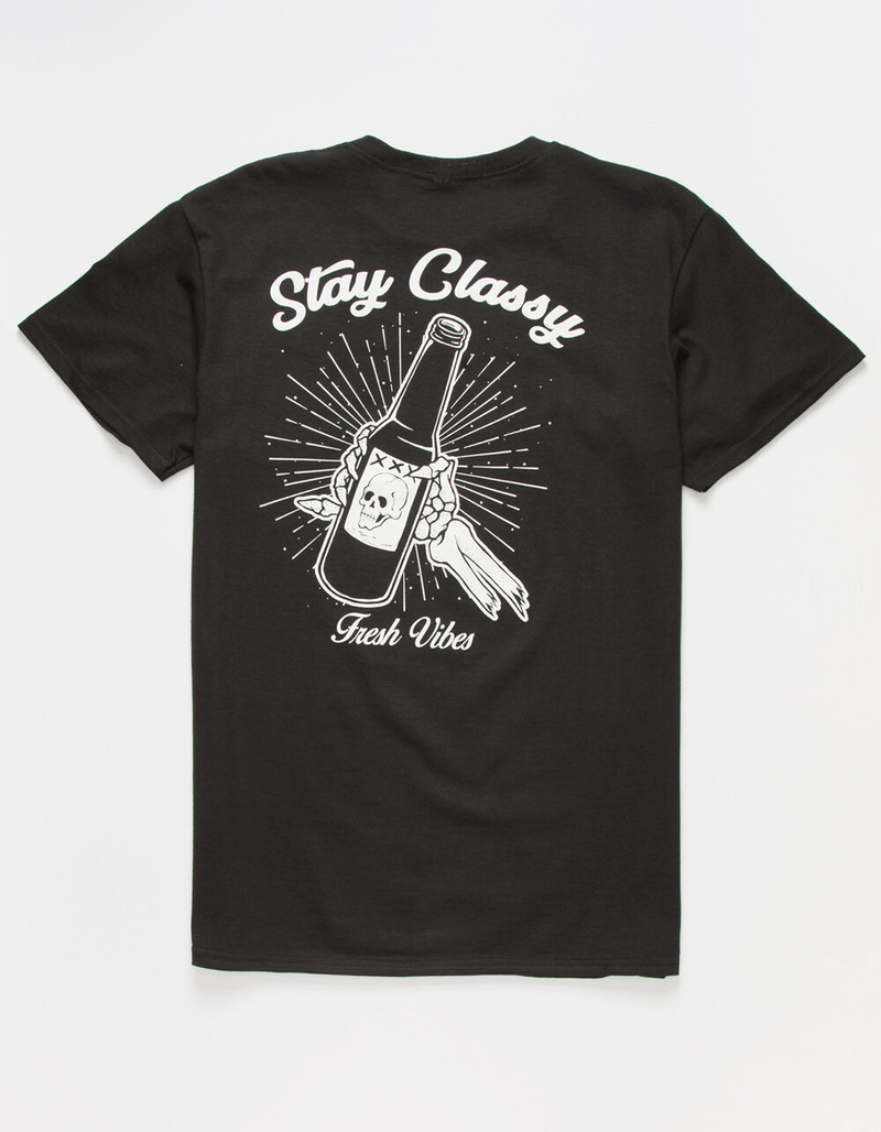 FRESH VIBES Stay Classy Mens Black T-Shirt image number 0