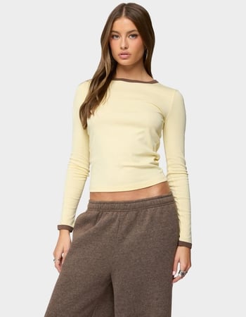 EDIKTED Zander Contrast Long Sleeve Tee Primary Image