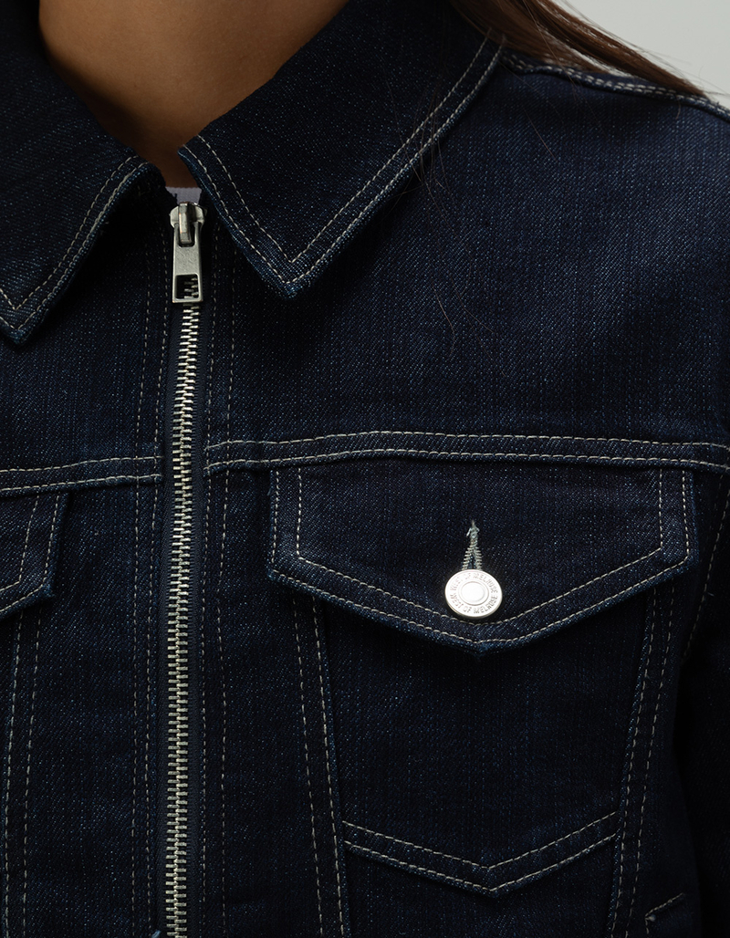 WEST OF MELROSE Zip Front Womens Denim Jacket image number 5
