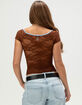 RSQ Womens Off The Shoulder Lace Contrast Top image number 4