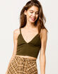 BOZZOLO V-Neck Olive Womens Crop Cami image number 1