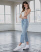 RSQ Wide Leg Light Wash Womens Crop Jeans image number 3