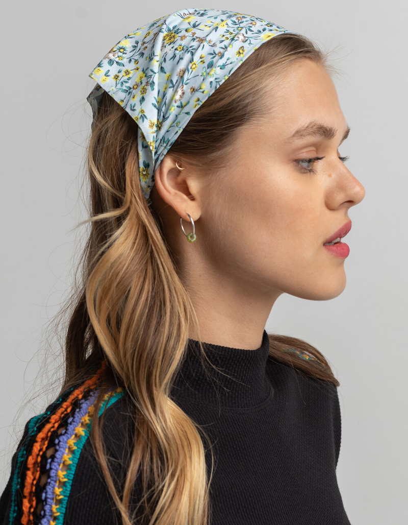 FULL TILT Blue Floral Head Scarf image number 1