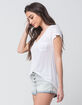 FULL TILT Essentials V-Neck White Womens Pocket Tee image number 2
