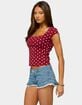 EDIKTED Mookie Square Neck Polka Dot Top image number 2
