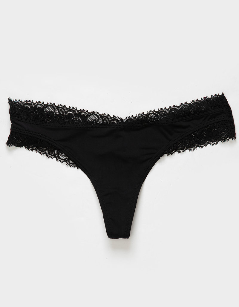 LOVE LIBBY Lace Trim Thong image number 0