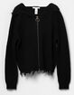 FULL TILT Zip Front Hooded Girls Sweater image number 2