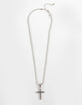 RSQ Iced Cross Rope Chain Necklace image number 1