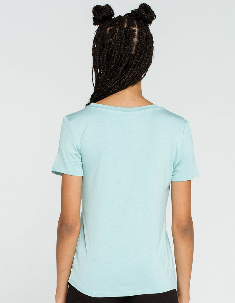 HEART & HIPS Basic Womens Mint Tee image number 2