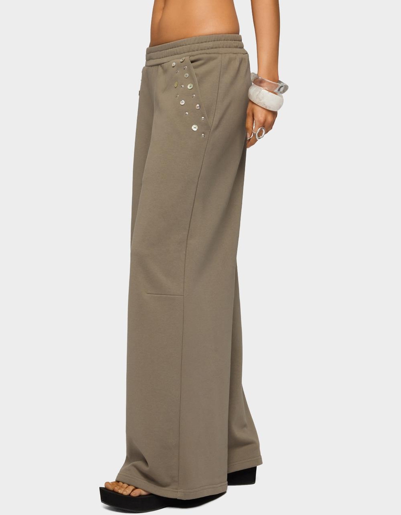 EDIKTED Zania Iridescent Button Sweatpants image number 1