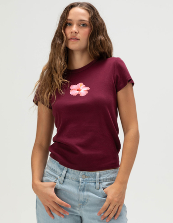 FULL TILT Hibiscus Womens Baby Tee Primary Image