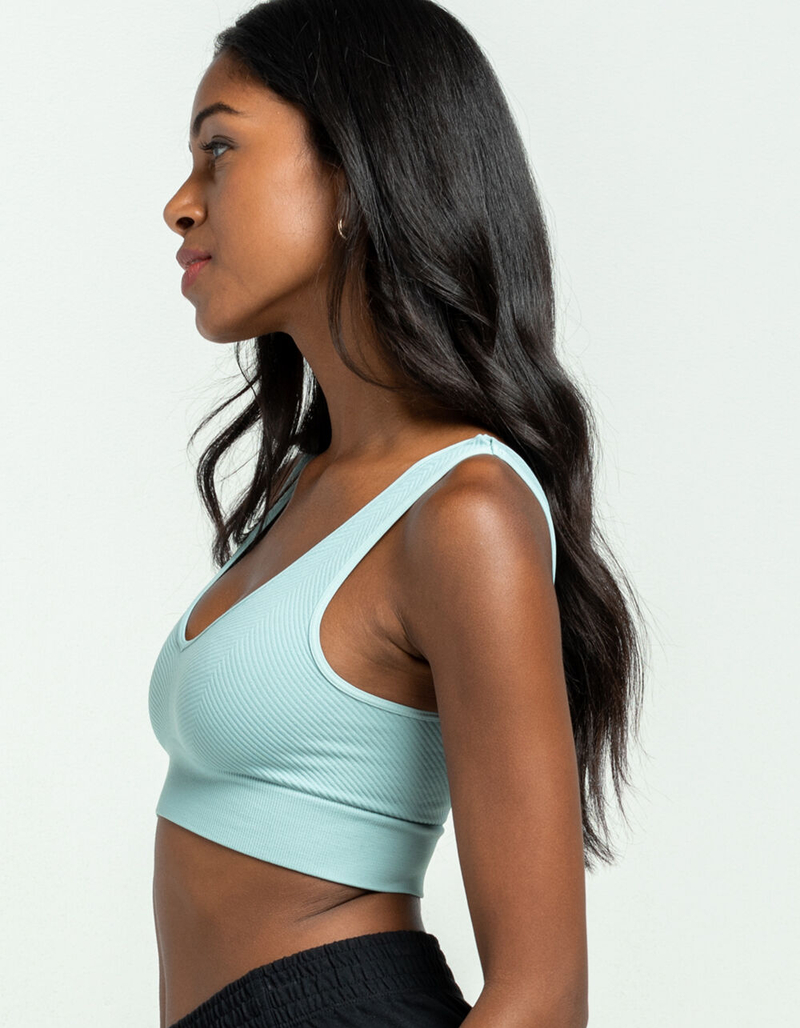 FULL TILT Low Scoop Dusty Blue Bralette image number 1
